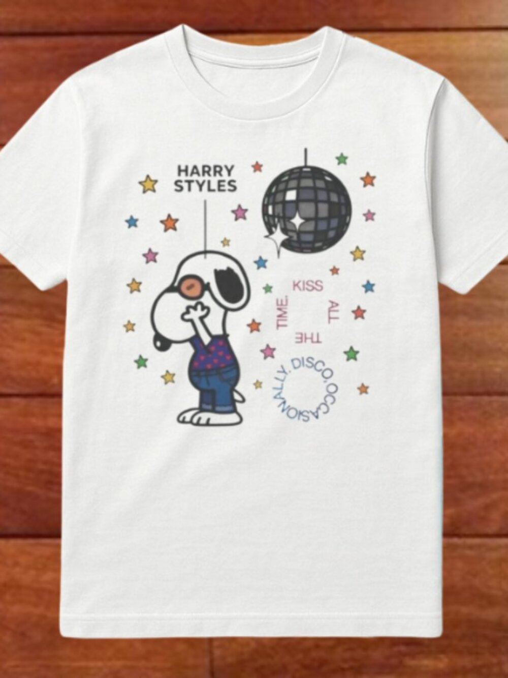 Cute Harry Styles x Snoopy "Kiss All The Time" Disco Shirt